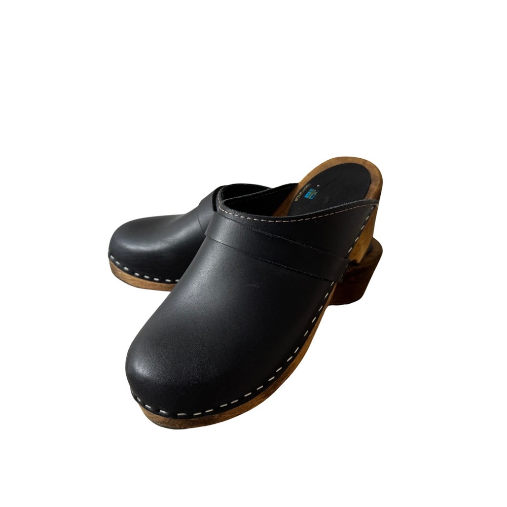 Lotta From Stockholm Black Leather Clogs